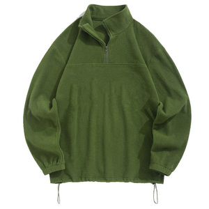 Jersey de media cremallera con cuello levantado y logotipo personalizado, jersey de poliéster/algodón de gran tamaño para hombre, sudaderas con capucha para la venta en línea - Product Image 1