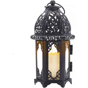 Último estilo marroquí de metal y vidrio vela linterna Hogar y Navidad decorativo excelente precio Premium hierro blanco linterna - Product Image 5