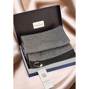 Bufanda de Lana de Doble Cara en Caja de Cuero PU, Chal, Camisola, Diseño de Pata de Gallo Blanco Ahumado, Regalo de Navidad, Estilo Tradicional - Product Image 5
