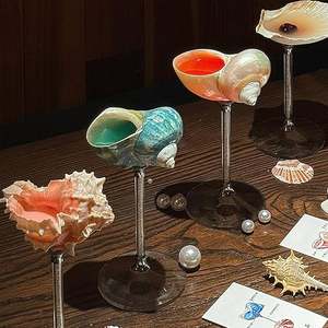 Tasse décorative en verre de coquillage pour table à manger côtière, ornement de maison et décoration de chambre inspirée de l'océan - Product Image 2