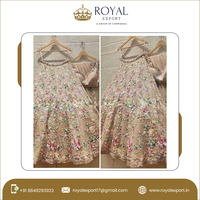 Beau vêtement de fête de mariage indien paillettes Georgette broderie travail Cancan & Canvas Patta Lehenga Choli