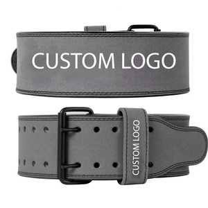 Ceintures de musculation OEM de haute qualité à double boucle, logo personnalisé, cuir souple, boucle en acier, antidérapantes, pour haltérophilie lourde - Product Image 1