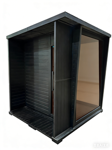 Sauna para 4-6 Personas, Cuadrada Negra, Interior de Cedro Rojo, Exterior de Madera de Hemlock con Calentador de 6KW - Product Image 5