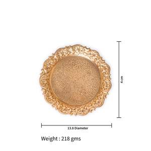 Chowki en laiton pur pour le dieu, support en laiton robuste pour la prière avec un design traditionnel gravé - Product Image 4