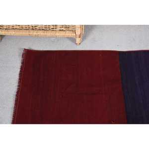 Alfombra Turca Vintage, Alfombra de Lana a Cuadros Rojos de 6.3x5 pies (191x153 cm) - Product Image 5