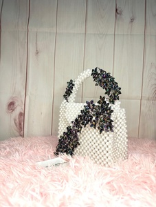 Bolso de mano con cuentas de lujo hecho a mano para mujer, bolso de mujer para fiesta de noche - Product Image 3