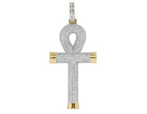 Colgante de Cruz de diamante de moissanita de corte redondo para hombre, estilo Hip Hop de moda de lujo, característica helada, chapado en oro rosa, inspiración religiosa - Product Image 1