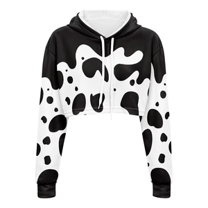 Pull à capuche d'automne à double glissière de couleur unie pour femmes, fermeture à glissière, petit manteau court - Product Image 1