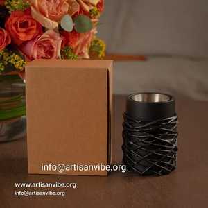 Quemador de incienso de madera especial de Ramadán Decoración religiosa elegante Mabkhara de madera y metal moderno - Product Image 5