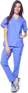 Conjunto de Uniformes Médicos Unisex con Tejido de Punto, Material de Spandex/Poliéster, Detección de Agujas, Logotipo Personalizado, Parte Superior y Pantalones de Uniforme Médico - Product Image 3