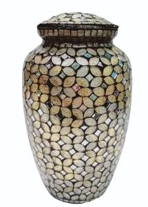 Urna Funeraria Moderna y Elegante de Metal Blanco con Acabado Mate, para Cenizas Humanas, Hecha a Mano, Personalizable, de Gran Capacidad - Product Image 2