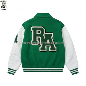 Chaquetas Varsity de Color Sólido con Bordado, Corte Holgado, para Ropa Urbana Informal - Product Image 2