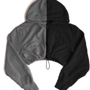 <b>Women</b> <b>Hoodie</b> for Gym Clothing Casual Plain Shoulder Crop Top High Quality Custom Logo <b>Women</b> <b>White</b> Crop Top <b>Hoodies</b> - Product Image 2