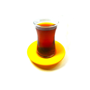 <b>Set</b> of 6 Yellow Matte <b>Melamine</b> Tea Saucers Minimalist Design for Elegant Afternoon Tea - Product Image 1