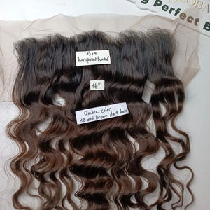 Alta calidad Ombre Color transparente encaje Frontal onda Natural sin procesar cabello virgen vietnamita para mujeres negras cabello camboyano - Product Image 1