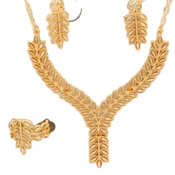 womens hot selling elegant gold plated damas necklace set with