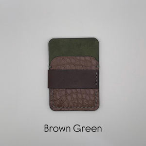 Portefeuille mince de porte-cartes en cuir véritable fait main élégant avec des bords brunis Organisateur durable pour les hommes HLC-0196 - Product Image 4