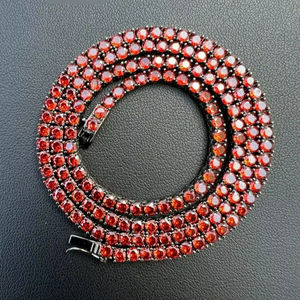 925 เงินสเตอร์ลิงทับทิมสีแดงรอบสร้อยคอเทนนิสสร้อยคออัญมณีที่ใช้สําหรับเครื่องประดับอัญมณีจี้อื่นๆ - Product Image 5