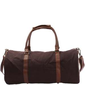 Latest designed mocha canvas <b>travel</b> duffle <b>bag</b> and also having adjustable and removable shoulder strap - Product Image 3