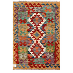 Alfombra Kilim de Maimana, Afganistán, 115 x 78 cm, Decoración de Pared - Product Image 1