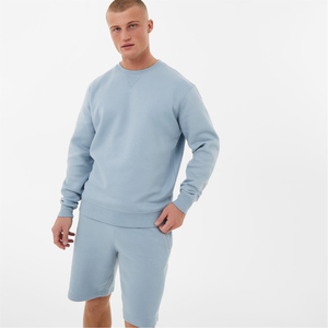 Ensemble de vêtements de sport de mode pour hommes, printemps, OEM, sweatshirts courts personnalisés, short de survêtement, tenue d'entraînement en tricot avec motif imprimé - Product Image 1