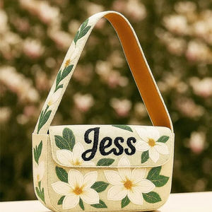 Bolso Magnolia con cuentas, monedero con cuentas florales, bolso de flores blancas, bolso de hombro de primavera, monederos con cuentas de verano, bolso floral hecho a mano - Product Image 1