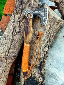 Handmade Custom Carbon Steel Viking <b>Axe</b> with <b>Wooden</b> Handle Industrial Grade Bearded Survival Outdoor <b>Axe</b> - Product Image 4