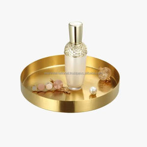 Bandeja redonda dorada multifuncional para el hogar, mango de metal Simple y moderno - Product Image 4