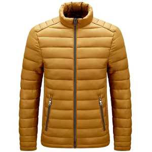 Venta caliente chaqueta de invierno larga personalizada para hombres impermeable espesar poliéster acolchado Parka tela de características ligeras - Product Image 1