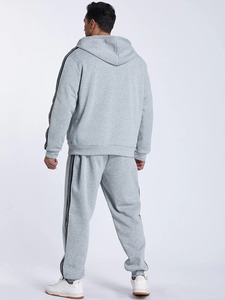 Nouveau design de survêtement en coton polaire avec fermeture éclair à capuche deux pièces pour hommes Gym Fitness Training Suit à vendre - Product Image 3