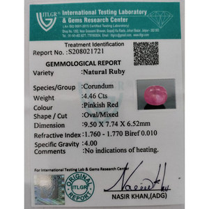 Rubí de 4.46 Quilates, Facetado, Gema Mineral Natural, Cristal Rojo de Alta Calidad Creado en Laboratorio, 3mm de Altura - Product Image 4