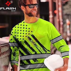 Camiseta de Alta Visibilidad ANSI Clase 1 Impermeable para Uso Corporativo, Uniforme de Trabajo de Seguridad con Bandera Verde Reflectante, con Nombre y Logotipo Personalizados - Product Image 5