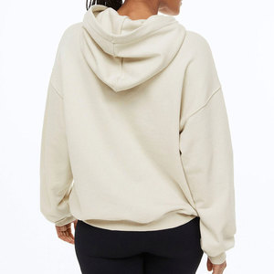 Sweats à capuche décontractés en coton/polyester pour femmes-Toile doublée respirante à séchage rapide avec manches longues - Product Image 3