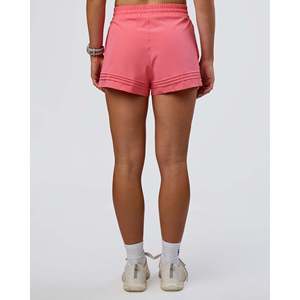 Shorts athlétiques taille haute Y2K pour femmes - Coton respirant, logo personnalisé, rose limonade, taille XS - Product Image 4