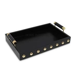 Precioso aspecto, la mejor calidad, hecho de metal, color negro, recubierto de polvo, comida y otros artículos, bandeja para servir de la India a un precio impresionante - Product Image 1