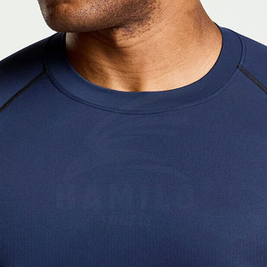 OEM Service Custom <b>Logo</b> Long Sleeve Gym Compression Shirt 100% Cotton Solid Pattern - Product Image 6