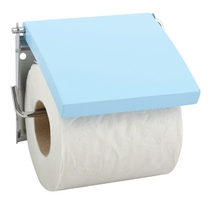 Porte-papier toilette MSV, acier inoxydable/bois - Product Image 1