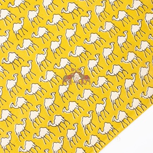 Nouveau tissu imprimé Bagru Animal Camel, magnifique imprimé, 100% coton pur, pour robes - Product Image 6