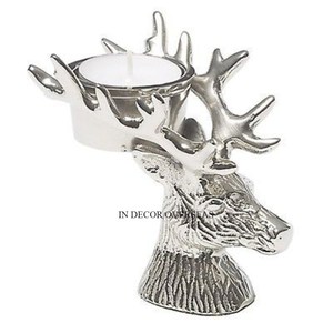 Bougeoir décoratif de Noël de concepteur de cerf poli brillant argenté coulé en aluminium de qualité supérieure à un prix impressionnant - Product Image 3