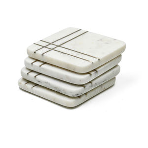 Posavasos de Mármol Blanco Hechos a Mano, Forma Cuadrada, para Hoteles, Bares y Uso Doméstico, Precio de Mayoreo de Fabricante Indio - Product Image 1