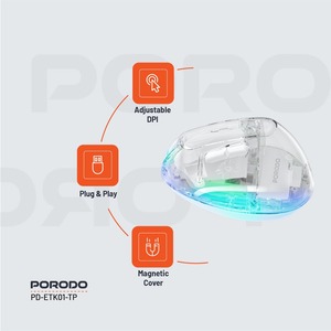 เมาส์ไร้สาย porodo 4800 dpi ดีไซน์แนวตั้งเพื่อความสะดวกสบายและมีประสิทธิภาพ - Product Image 5