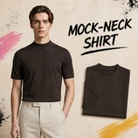 T-shirt en maille à col rond et manches courtes pour homme, style vintage, en lyocell uni, lavable en machine, antibactérien, design vierge