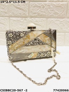 Handcrafted Designer Evening Clutch <b>Bag</b> Luxury Epitome with Vintage Envelope <b>Tassel</b> Crystal Stones and Brass Artisan Inspired - Product Image 2