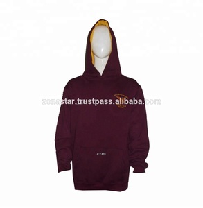 Pull-over à capuche en molleton de taille personnalisée pour l'été, style français uni, brodé, en polyester/coton - Product Image 4