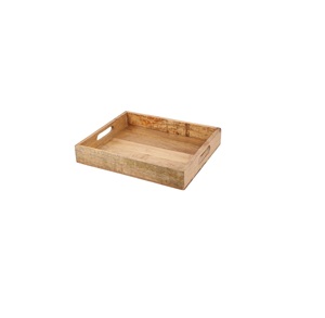 Bandeja de Madera de Acacia Natural Más Vendida con Asa de Metal, Diseño Popular Más Vendido, Bandeja de Servir de Madera de Acacia, Personalización de Logotipo - Product Image 6