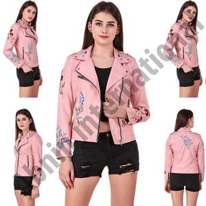Chaqueta de cuero PU personalizada 2025 para mujer, soporte de alta calidad, tela teñida rellena de algodón transpirable, diseño bordado largo XL otoño - Product Image 5