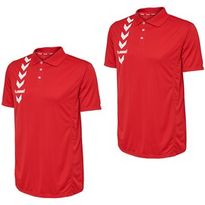2 polo Hummel rosse in poliestere - Taglia L - Product Image 1