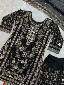 Traje Salwar Kameez Moderno de Calidad de Exportación India con Palazzo de Estilo Elegante para Bodas y Fiestas, Personalizable - Product Image 6