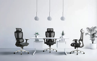 Chaise de bureau exécutive réglable au design contemporain, appui-tête 3D, cuir synthétique neuf, moulage par injection monobloc
