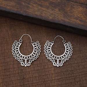 Popular Bali Tribal diseñador aro joyería 925 plata esterlina pendientes finos Mujer chica moda Mandala accesorios de moda - Product Image 2